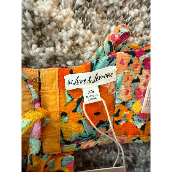 For Love & Lemons Suvi NWT Floral Bustier Wrap Crop Top Multi Color XS - Picture 7 of 9